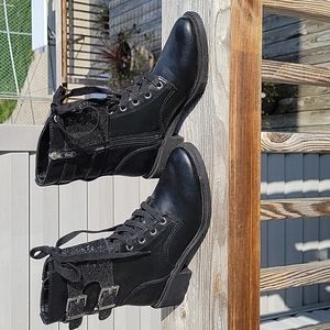 Sam Edelman Black "Dorothy" Combat Boots, size 6M